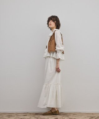 GRACE CONTINENTAL フェイクスウェードジレ キャメル