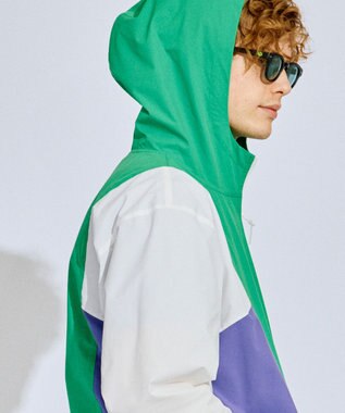 PW CIRCULUS 【撥水加工/ストレッチ】【MEN】カラーブロッキング ブルゾン  ゴルフ ピーコックグリーン系