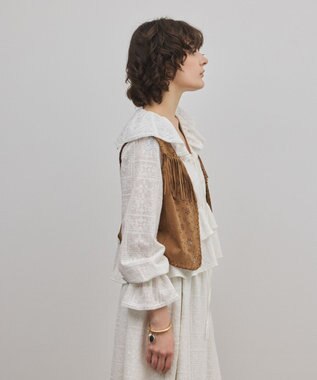 GRACE CONTINENTAL フェイクスウェードジレ キャメル