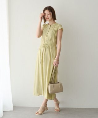 YECCA VECCA ギャザードロストワンピース Yellow