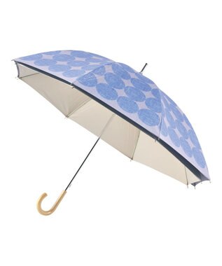 MOONBAT 断熱パラソル 二階建て 晴雨兼用 テクスチャードット 日傘 遮熱 遮光 UV ライトグレー×ブルー