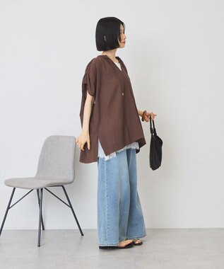 AMERICAN HOLIC 裾レースノースリーブプルオーバー Off White
