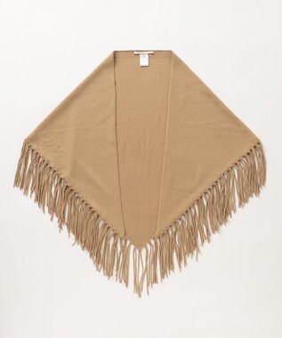 自由区 【洗える】ソフトウールハイゲージ フリンジストール キャメル系