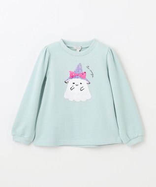 ANY KIDS ミラクルスパンコールトレーナー ミント（おばけ×魔女ネコ）