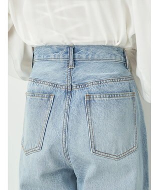 earth music&ecology ウ゛ィンテージ加工セルフカットワイドデニム Light Indigo