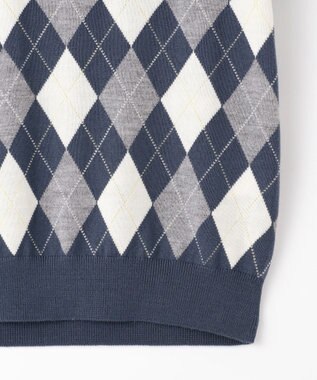 J.PRESS LADIES L 【洗える】アーガイル ツイン ニット ブルーグレー系