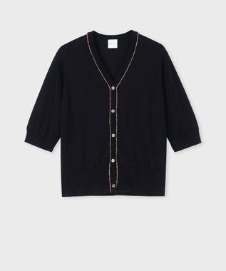 Paul Smith パイピングストライプ カーディガン ブラック