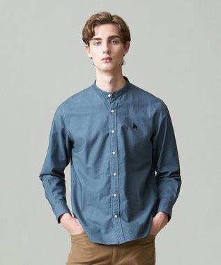 J.PRESS MEN 【大人気バックブル】バンドカラー オックスフォードガーメントダイシャツ スモーキーグリーン系