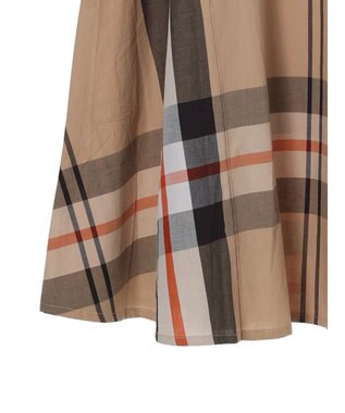 earth music&ecology ＢＩＧチェックフレアスカート Beige