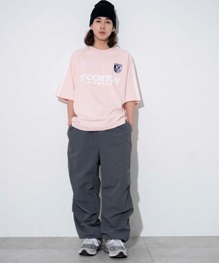 WEGO 【ユニセックス着用ITEM/手洗い可/MLサイズ】ラインゲームロゴT ピンク