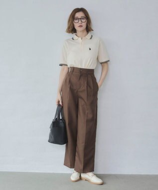 WEGO 【26年春夏新カラー登場/ユニセックス着用ITEM/SMLサイズ展開】U.S. POLO ASSN.別注ラインポロシャツ ホワイトアイボリー