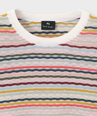 Paul Smith ウェーブストライプ 半袖ニット マルチカラー