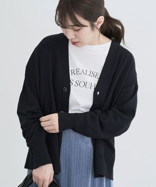 Green Parks 洗える　Ｖネックカーディガン Black