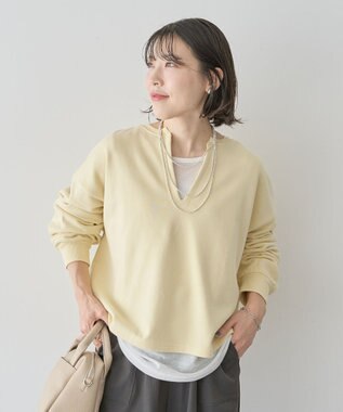Green Parks ＳＥＴ２点　深Ｖネック裏毛＋プルオーバー Yellow