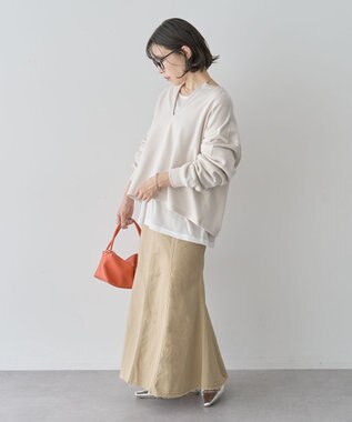 Green Parks ＳＥＴ２点　深Ｖネック裏毛＋プルオーバー Ecru