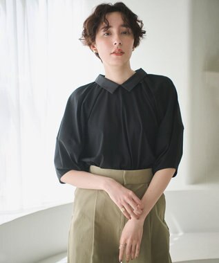 #Newans 【撥水・吸水速乾】コンビネーションベルスリーブカットソー ブラック系