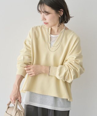 Green Parks ＳＥＴ２点　深Ｖネック裏毛＋プルオーバー Yellow