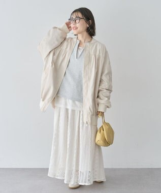 Green Parks ＳＥＴ２点　深Ｖネック裏毛＋プルオーバー Gray Mixture