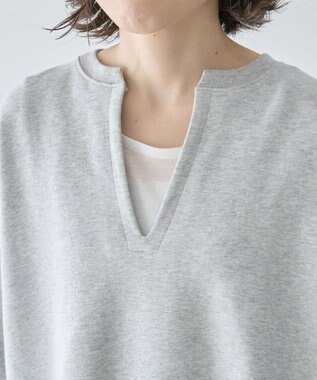 Green Parks ＳＥＴ２点　深Ｖネック裏毛＋プルオーバー Gray Mixture