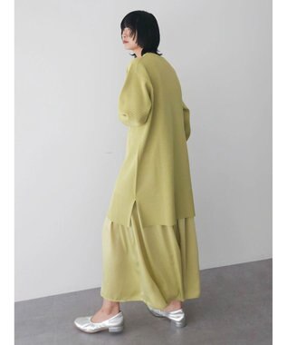 Green Parks ＳＥＴ２点　ニットチュニック＋キャミワンピース Lime Green