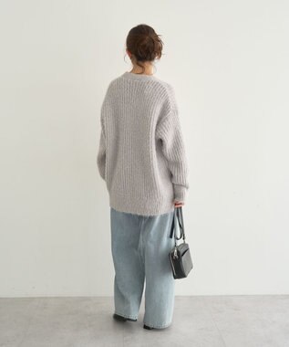 earth music&ecology 【予約】カラーミックスシャギーカーディガン グレー