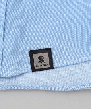 GOTAIRIKU 胸ポケット付にアップデート【吸水速乾/ストレッチ】クールマックス鹿の子 ビズシャツ_ボタンダウン サックスブルー系