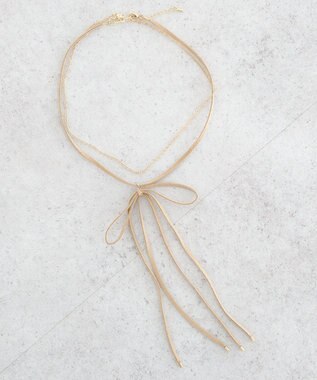 earth music&ecology スエードライクリボンネックレス