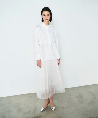 GRACE CONTINENTAL レイヤードドロストシャツ ホワイト