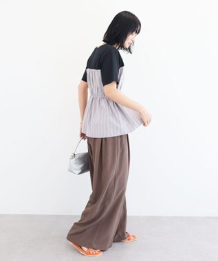 Green Parks ビスチェドッキングカットプルオーバー Stripe Gray