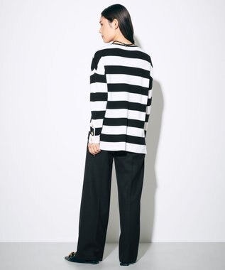 GRACE CONTINENTAL ウールストレッチセミワイドパンツ ブラック