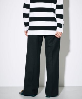 GRACE CONTINENTAL ウールストレッチセミワイドパンツ ブラック