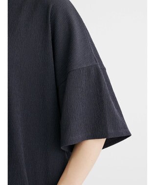 Green Parks ５分袖スキッパーカットチュニック Dark Gray