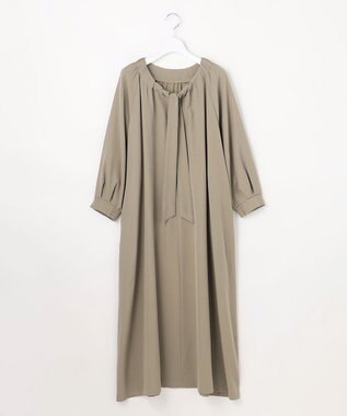 自由区 L 【SHIHOさん着用】TWドレープツイル3WAYボウタイ ワンピース モカ