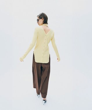 uncrave ヴィンテージリブ 2WAYトップス クリームイエロー（WEB限定カラー)