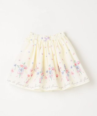 ANY KIDS フラワー ブーケ プリント スカパン エクリュ系