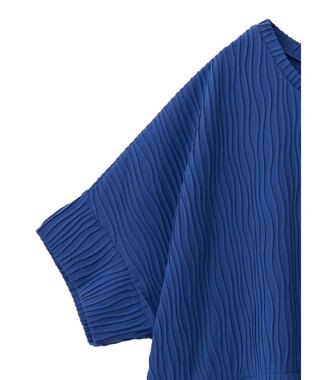 Green Parks カットジャガード裾ドッキングプルオーバー Blue