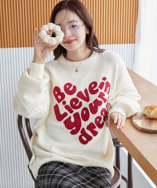 WEGO フラッフィーグラフィックBIGニットプルオーバー 柄5