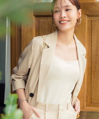 Wing カップ付きキャミソール 綿混(身生地部) ラク きれいなバストシルエット 【シンクロブラトップ 綿混タイプ】 ブラトップ ET1032 ウイング／ワコール クリーム