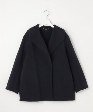 自由区 S ウールリバーショート コート ネイビー