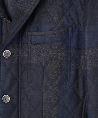 JOSEPH ABBOUD 【イタリア素材/軽量/中綿キルト】 スライバーチェックキルト ジャケット ネイビー系4