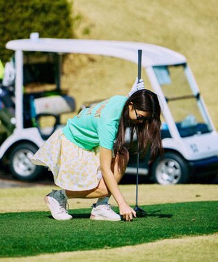 PW CIRCULUS 【手洗い可能】【WOMEN】アニマルドットニットモック ゴルフウェア レディース ピーコックグリーン系