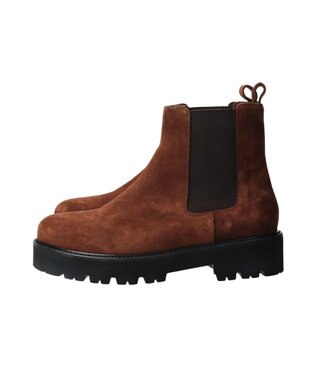 INTER-CHAUSSURES 【PASCUCCI】ラウンドトウベーシックサイドゴアブーツ ブラウンスウェード