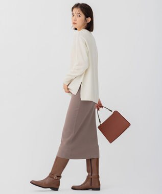 23区 ヴィスコースストレッチ タイト スカート モカ