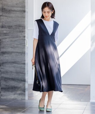 組曲 S 【汗ジミ防止・撥水】GIZAプレーティング天竺バックパール Tシャツ アイボリー系