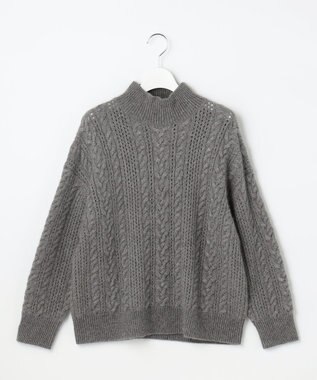 自由区 S 【SHIHOさん着用】ラメフォックスケーブル ニット グレー