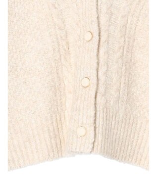 earth music&ecology ラメスラブニットカーディガン Off White