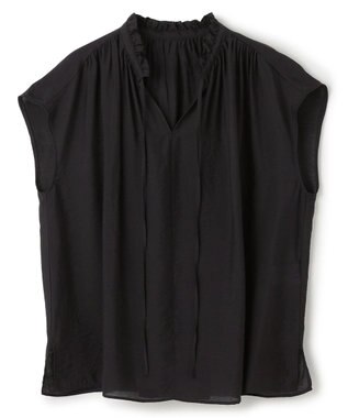 UNFILO ヴィンテージシアー ギャザーブラウス ブラック