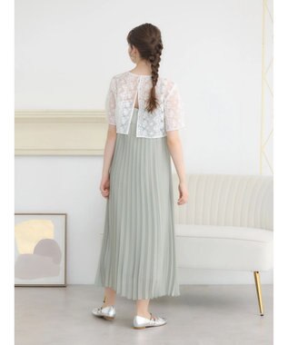 earth music&ecology ＳＥＴ２点　オーガンジー刺繍＋プリーツワンピース Mint