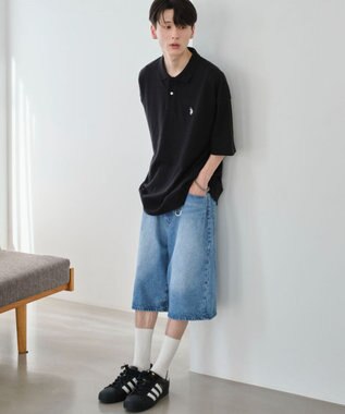 WEGO 【ユニセックス着用ITEM/MLサイズ展開】別注USPOLO　ヘビーウェイトポロT ブラック