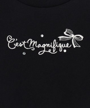 ANY KIDS 袖ギンガム 七分袖 Tシャツ ブラック×ブラックギンガム